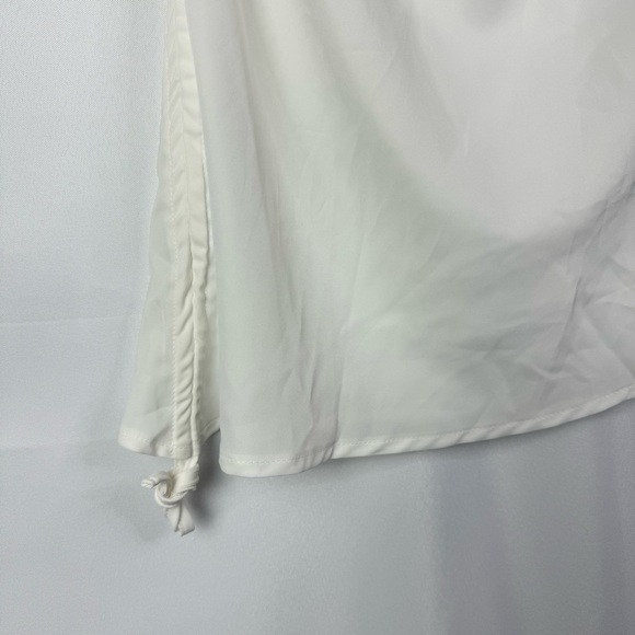 Shein White Cowl Neck Asymmetrical Hem Sleeveless Blouse XL - Picture 3 of 3